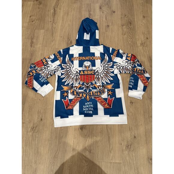 New With Tags Anti Social Social Club Overanxious Pullover Hoodie XLWhite/Blue - Picture 9 of 9